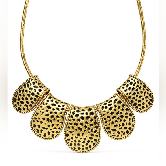 🐆 Leopard Gold Textured Necklace ⚜️